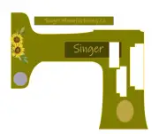 Custom Featherweight (221K) Sunflower Sewing Machine Waterslide Decals