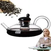 Tea Infuser - Glass Tea Infuser | Teapot | 600ml/20oz Heat Resistant Glass Coffee Kettle | Clear Glass Tea Kettle | Loose Leaves Tea Maker for Home, Studio, Parties
