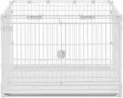 Pet Scene 3in1 Dog Crate 89x64.5x61cm,Dog Kennel Cat Cage Puppy Pen Bunny Enclosure Indoor Portable Metal Wire with Sliding Double Door Removable Tray Detachable Top