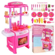 Compact Kitchen Cooking Realistic Chef Pretend Play Set With Cooking Accessories