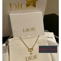 在飛比找蝦皮購物優惠-二手 Dior Petit CD 字母 金屬 珍珠 項鏈 N