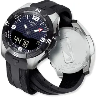 【TISSOT 天梭】T-TOUCH 鈦金屬太陽能觸控腕錶NBA特別版/黑45mm(T0914204720701)