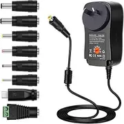 GTGUGR 2m Universal Adapter Power Supply 30W AU 2A,100-240V to 3V,4.5V,5V,6V,7.5V,9V,12V,Adjustable DC Charger Adapter for Routers,LED Lighting,Cameras,Surveillance Equipment.(8 Selectable Interfaces)