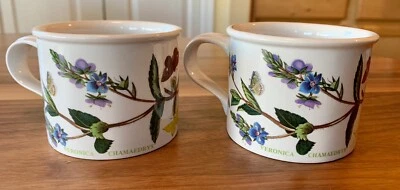2 Portmeirion Veronica Chamaedrys Speedwell Demi Cups Botanic Garden Mugs 3”