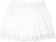 [MYDUOLIA] Lace Shirt Extender for Women Plus Size Underskirt Elastic Waist Half Slip Mini Skirts