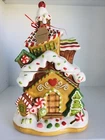 Blue Sky Clayworks Christmas Gingerbread House Cookie Jar Ceramic 12 inch New