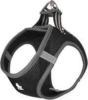TRUE LOVE Dog Harness Soft Air Mesh Adjustable Reflective Pet Vest for Small and Medium Breeds, Small, Black