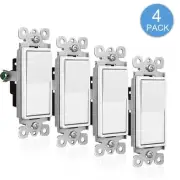 4PK Single Pole Decorative Switch Paddle Rocker Light Control Easy Installation