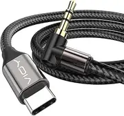 VIOY USB C to Aux 3.3 FT, Type C to 3.5mm Male Aux Cord for Car 90 Degree, USB-C to Headphone Stereo Cable Compatible with iPhone 16/15/Plus/Pro/Pro Max, Galaxy, iPad/Pro/Air