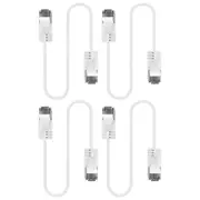 4x Cruxtec Ultra-Thin CAT6A U/UTP Ethernet Compact LAN Cable Cord 3m White