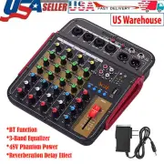 Professional 4 Channel USB Studio Audio Mixer Board BT Sound Mixing Console A1I8