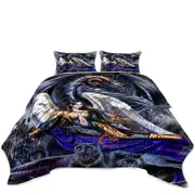 Cool Fantasy Warrior Angel Dragon and Panthers Coverlet