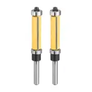 2pcs Flush Trim Router Bit 1/4" Shank 1/2" Dia Carbide Top & Bottom Bearing