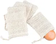 zolyet Natural Exfoliating Sisal Soap Bag Mesh Soap Storage Bags Foam Maker Bubble Net Bags Beige