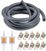 13 Pcs Motorcycle Inline Fuel Filter Kit, In line Fuel Filter Line Spring Clips Kit: 2 x 6mm/8mm Diesel Filter Petrol Fuel Filter & 2m Fuel Line & 10 Hose Clamps for Car Scooter Motorcycle Oil Filter
