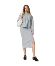 TWINSET Lurex Midi Knit Skirt S,M Gray