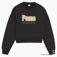 在飛比找Yahoo奇摩購物中心優惠-Puma 女裝 長袖上衣 短版 寬鬆 棉 黑【運動世界】62