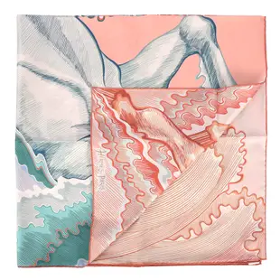 HERMES Cheval Sirene 雙面奇幻波浪彩繪人魚馬-湖水綠/珊瑚粉