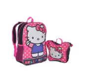 Vintage , Backpack - Hello Kitty - Polka Dot Party Pink 16" School Bag 055137