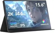 MINISFORUM MSS-A156 Portable Monitor 2K 144Hz 15.6" Full Touchscreen, 2560 x 1440 QHD, 400 Nits & Portable IPS Gaming Monitor, 100% DCI-P3, HDR 400
