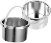 HAKIDZEL 2Pcs Wax Melting Inner Pot for Hair Removal Waxing Durable Aluminum Bowl Liner for Wax Heater Temperature Easy to Clean for Salon and Home Use