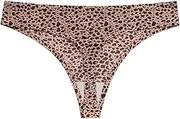 [FARZAH] Women Panties Female Underwear 3PCS/Set Sexy Thong Women's Panties Leopard Seamless Female Underwear Low-Waist Elasticity Sports G-String for Ladies Ice Silk Lingerie(Color 1 1pc,S)