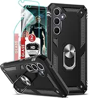 [LeYi] for Galaxy A35-5G Phone Case: with 2PCS Screen Protector & Magnetic 360 ‹Rotatable Kickstand, Full Body Dual Layer Military-Grade Shockproof for Samsung Galaxy A35 5G Case, Black
