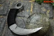 Black Handle Handmade Damascus Steel Full Tang Karambit knife With Sheath