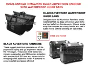 For Royal Enfield Himalayan "PANNIER PAIR, BLACK WITH WATERPROOF INNER BAGS" (for: Royal Enfield)