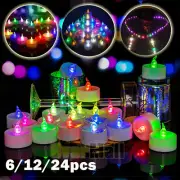 Wedding Candle Lights LEDs Flameless Tealight Tea Candles Decoration 6/12/24Pcs