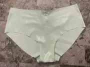 NWT VICTORIA'S SECRET SMALL GREEN SILVER SHIMMER SHINE NO SHOW HIPHUGGER PANTIES