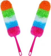 2 Pack Microfiber Hand Dusters,Reusable, Bendable and Washable, Feather Duster