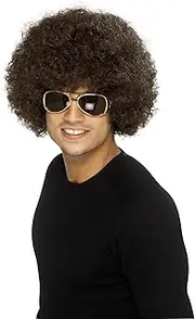 Smiffy's Men's 70's Funky Brown Afro Wig, One Size, 5020570420164