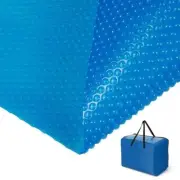 Costway Pool Cover 32'x16' Rectangular Blue Above Ground Blanket w/Carry Bag