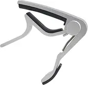 LOLIPPYY 1PC Clip Guitar Capo Tuner for Acoustic Electric Guitar Ukulele Banjo Mandolin Key Durable Aluminum Construction Silver
