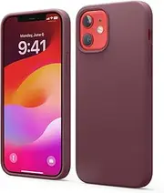 elago Liquid Silicone Case Compatible with iPhone 12 &Compatible with iPhone 12 Pro Cover (6.1"), Premium Silicone, Full Body Protection : 3 Layer Shockproof Cover Case (Burgundy)