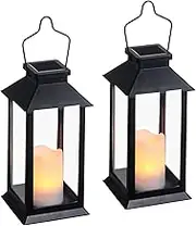 Solar Powered Lantern Lights with LEDs Flameless Candle Outdoor Garden Hanging Lanterns Decorative for Table Backyard Party Garden