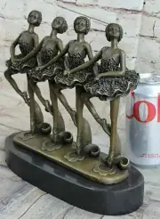 Wedding Anniversary Mother`s Day Gift 4 Ballerina Bronze Sculpture Figurine Deco