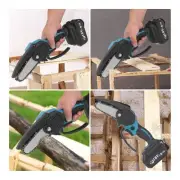 Mini Chainsaw Electric Cordless Fast Speed Garden Pruning Chain Saw For 18V^