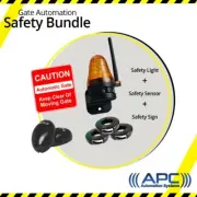 Gate Automation Safety Kit - PE Sensor, Safety Light w Antenna, Gate Safety Sign