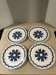 CORELLE BY CORNING "BLUE STAR" 10 1/4" DINNER PLATE'S SET OF 4 NEW