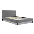 Artiss Bed Frame Double Size Mattress Base Wooden Platform Fabric Grey VANKE