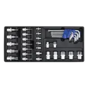 Tool Tray with TRX-Star Key, Socket Bit & Socket Set 35pc - Sealey TBT08 New
