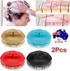 2Pcs Hair Scalp Shampoo Brush Comb Massager Shower Dandruff Exfoliate Remover