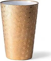 J-Kitchens Ultra Thin Cup, Tumbler, Gold, Hemp Leaves, Wooden Box, 12.5 fl oz (370 ml), Made in Japan