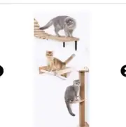 Cat wall mounted Jungle Set, Cat Hammock, Bridge, Tree. Fun set up for your cat.