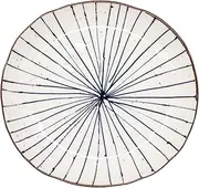 Mino Ware 131-0904 Tokusa Pattern, Oval Plate, Curry Plate, Pasta Plate, Japanese Style, Long Side Approx. 9.7 x 9.2 inches (24.6 x 23.4 cm), Microwave and Dishwasher Safe, Made in Japan