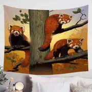 Cute Animals Art Red Pandas Tapestry