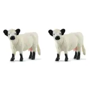 2x Schleich Kids/Childrens Toy Play Action Replica Figurine Galloway Cow 3y+