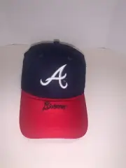 JBREM/Atlanta Braves adjustable Hat (Dark Navy Blue/Red) NAPA MLB Cap